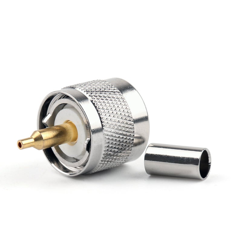 Areyourshop 10Pcs Connector UHF Male PL259 Plug Crimp RG58 RG142 LMR195 Cable Straight - Image 2